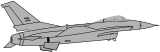 Vektorový obrázek, ilustrační klipart F-16 ke stažení, Doprava vektorový obrázek pro vaše dokumenty