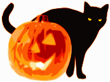 Halloween kočka s dýní