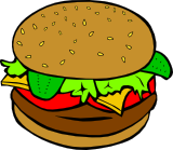 Vektorový obrázek, ilustrační klipart Hamburger ke stažení, Jídlo vektorový obrázek pro vaše dokumenty