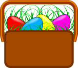 Vektorový obrázek, ilustrační klipart Koš s vajíčky ke stažení, Velikonoce vektorový obrázek pro vaše dokumenty
