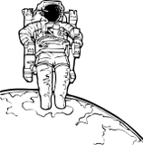 Vektorový obrázek, ilustrační klipart Kosmonaut ke stažení, Věda vektorový obrázek pro vaše dokumenty