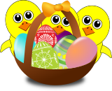 Vektorový obrázek, ilustrační klipart Kuřátka s vejci ke stažení, Velikonoce vektorový obrázek pro vaše dokumenty