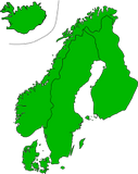 Mapa Skandinvie