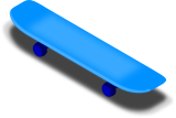 Modrý skateboard