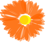 Vektorový obrázek, ilustrační klipart Oranžová kytka ke stažení, Květiny vektorový obrázek pro vaše dokumenty