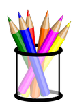 Vektorový obrázek, ilustrační klipart Pastelky ve stojánku ke stažení, Nástroje vektorový obrázek pro vaše dokumenty