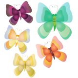 Vektorový obrázek, ilustrační klipart Pestrobarevní motýli ke stažení, Hmyz vektorový obrázek pro vaše dokumenty