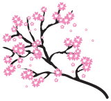 Vektorový obrázek, ilustrační klipart Rozkvetlá třešeň ke stažení, Květiny vektorový obrázek pro vaše dokumenty