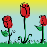 Vektorový obrázek, ilustrační klipart Růžičky ke stažení, Květiny vektorový obrázek pro vaše dokumenty