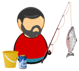 Vektorový obrázek, ilustrační klipart Rybář ke stažení, Muži vektorový obrázek pro vaše dokumenty