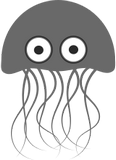 Vektorový obrázek, ilustrační klipart Šedivá medúza ke stažení, Zvířata vektorový obrázek pro vaše dokumenty