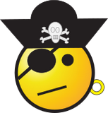 Vektorový obrázek, ilustrační klipart Smajlík pirát ke stažení, Smajlíci vektorový obrázek pro vaše dokumenty