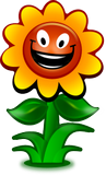 Vektorový obrázek, ilustrační klipart Smějící se kytka ke stažení, Květiny vektorový obrázek pro vaše dokumenty