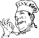 Vektorový obrázek, ilustrační klipart Spokojený kuchař ke stažení, Muži vektorový obrázek pro vaše dokumenty