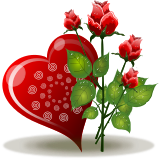 Vektorový obrázek, ilustrační klipart Srdce s růžemi ke stažení, Láska vektorový obrázek pro vaše dokumenty