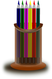 Vektorový obrázek, ilustrační klipart Stojánek s pastelkami ke stažení, Nástroje vektorový obrázek pro vaše dokumenty