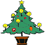 Vektorový obrázek, ilustrační klipart Strom v květináči ke stažení, Vánoce vektorový obrázek pro vaše dokumenty