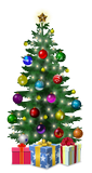 Vektorový obrázek, ilustrační klipart Stromek s dárky ke stažení, Vánoce vektorový obrázek pro vaše dokumenty