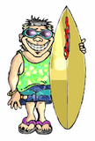 Vektorový obrázek, ilustrační klipart Surfař ke stažení, Muži vektorový obrázek pro vaše dokumenty