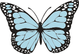 Vektorový obrázek, ilustrační klipart Světlemodrý motýl ke stažení, Hmyz vektorový obrázek pro vaše dokumenty