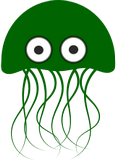 Vektorový obrázek, ilustrační klipart Tmavozelená medúza ke stažení, Zvířata vektorový obrázek pro vaše dokumenty