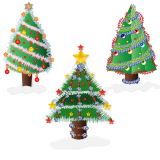 Vektorový obrázek, ilustrační klipart Vánoční stromečky ke stažení, Vánoce vektorový obrázek pro vaše dokumenty