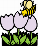 Vektorový obrázek, ilustrační klipart Včela s květinami ke stažení, Hmyz vektorový obrázek pro vaše dokumenty