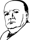 Vektorový obrázek, ilustrační klipart Winston Churchill ke stažení, Osobnosti vektorový obrázek pro vaše dokumenty