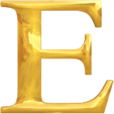 Vektorový obrázek, ilustrační klipart Zlaté E ke stažení, Symboly vektorový obrázek pro vaše dokumenty