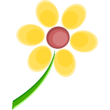 Vektorový obrázek, ilustrační klipart Žlutá kytka ke stažení, Květiny vektorový obrázek pro vaše dokumenty