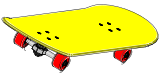 Žlutý skateboard