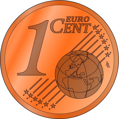 Vektorový obrázek, ilustrační klipart 1 euro cent zdarma ke stažení, Symboly vektor do vašich dokumentů