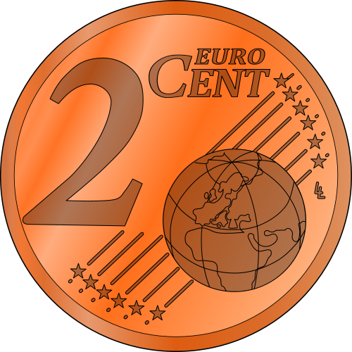 Vektorov obrzek, ilustran klipart 2 Euro centy zdarma ke staen, Symboly vektor do vaich dokument