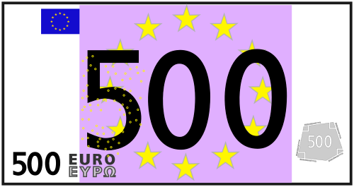 Vektorový obrázek, ilustrační klipart 500 Euro zdarma ke stažení, Symboly vektor do vašich dokumentů