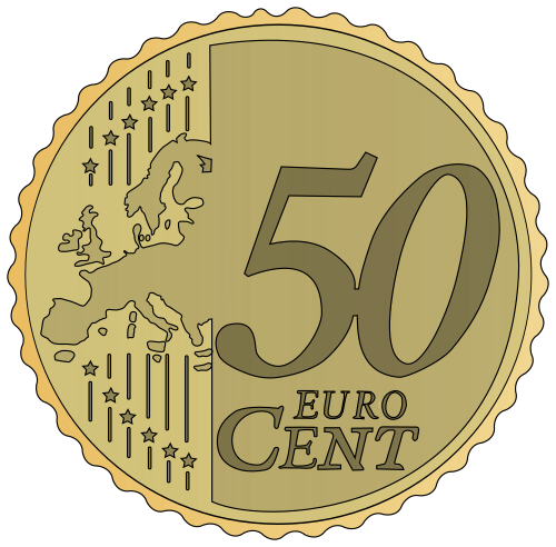Vektorový obrázek, ilustrační klipart 50 euro centů zdarma ke stažení, Symboly vektor do vašich dokumentů