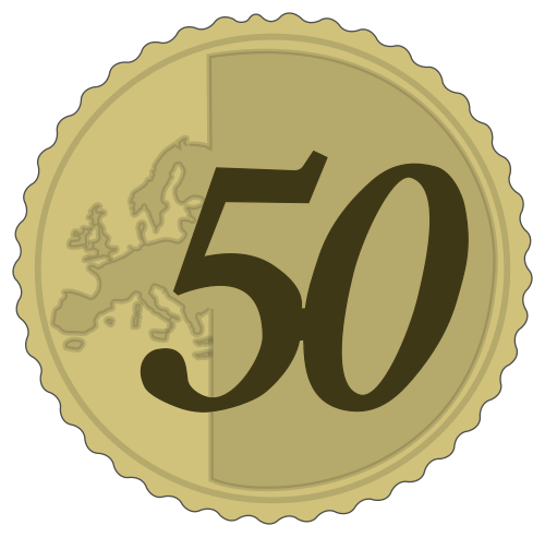 Vektorový obrázek, ilustrační klipart 50 Eurocentů zdarma ke stažení, Symboly vektor do vašich dokumentů