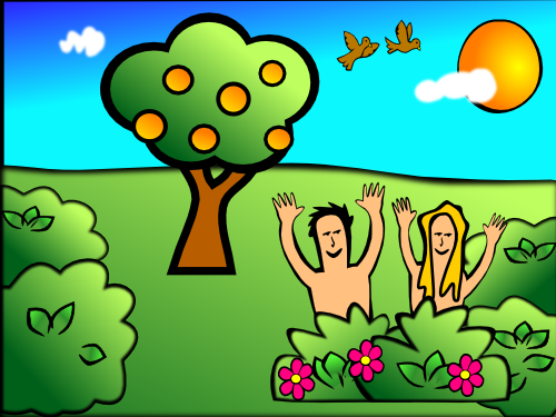 Vektorový obrázek, ilustrační klipart Adam a Eva zdarma ke stažení, Náboženství vektor do vašich dokumentů