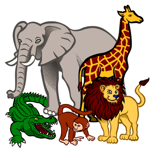 Vektorový obrázek, ilustrační klipart Africká zvířata v rozlišení 497x500 pixelů zdarma ke stažení, Zvířata vektor do vašich dokumentů