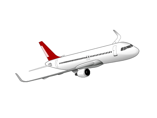 Vektorový obrázek, ilustrační klipart Airbus A320 v rozlišení 500x375 pixelů zdarma ke stažení, Doprava vektor do vašich dokumentů
