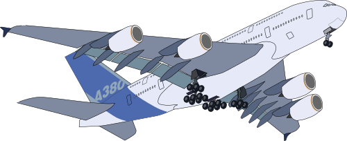 Vektorový obrázek, ilustrační klipart Airbus A380 zdarma ke stažení, Doprava vektor do vašich dokumentů
