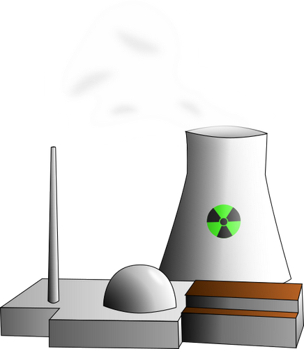 Vektorový obrázek, ilustrační klipart Atomová elektrárna zdarma ke stažení, Stavby vektor do vašich dokumentů