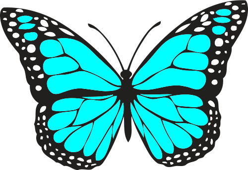 Vektorový obrázek, ilustrační klipart Azurový motýl zdarma ke stažení, Hmyz vektor do vašich dokumentů
