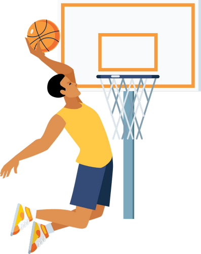 Vektorový obrázek, ilustrační klipart Basketbalista zdarma ke stažení, Muži vektor do vašich dokumentů