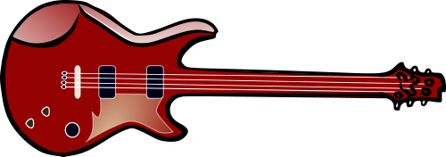 Vektorový obrázek, ilustrační klipart Basová kytara v rozlišení 500x176 pixelů zdarma ke stažení, Hudba vektor do vašich dokumentů