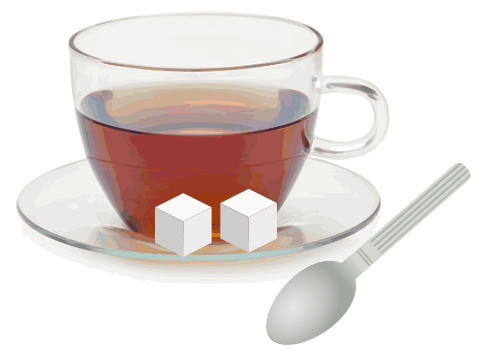 Vektorový obrázek, ilustrační klipart Čaj s cukrem zdarma ke stažení, Nápoje vektor do vašich dokumentů