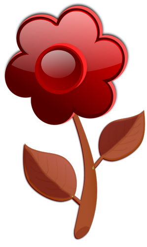 Vektorový obrázek, ilustrační klipart Červená květina zdarma ke stažení, Květiny vektor do vašich dokumentů