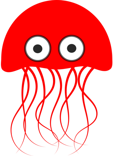 Vektorový obrázek, ilustrační klipart Červená medúza zdarma ke stažení, Zvířata vektor do vašich dokumentů