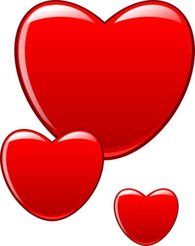Vektorový obrázek, ilustrační klipart Červená srdce zdarma ke stažení, Láska vektor do vašich dokumentů