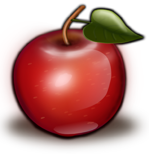 Vektorový obrázek, ilustrační klipart Červené jablko zdarma ke stažení, Ovoce vektor do vašich dokumentů