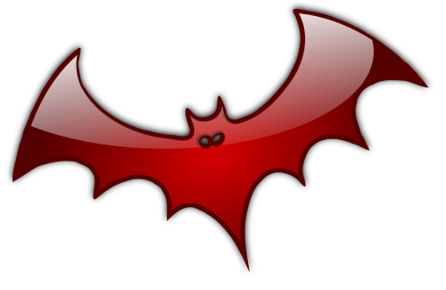 Vektorový obrázek, ilustrační klipart Červený netopýr zdarma ke stažení, Halloween vektor do vašich dokumentů
